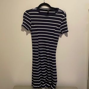Blue and White Striped Dress